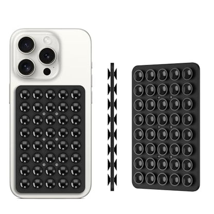 Double Sided Silicone Suction Phone Holder Mount, Silicon Accessory for iPhone and Android, Hands-Free Mirror Shower Phone Holder, TikTok Videos and Selfies (Combo C) - color: Combo C