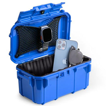 Evergreen 58 Waterproof Dry Box Protective Case - Travel Safe/Mil Spec/USA Made - for Cameras, Lenses, Phones, Pistols, First Aid, Boating, Water Sports, Tacklebox, Ammo Can, Deck Boxes - color: Blue
