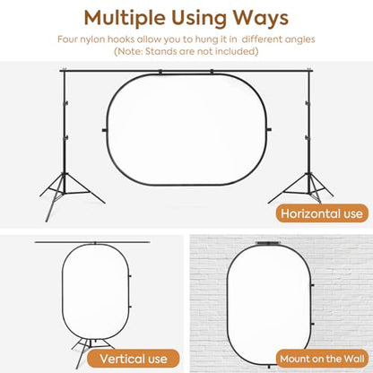 5x6.5ft/1.5x2m White Black Photo Backdrop, Double-Sided Pop Up Photography Background with Carry Bag Reversible Collapsible Backdrops for Photoshoot TikTok YouTube Video Live Streaming - color: Black/White, size: 5 x 6.5 ft
