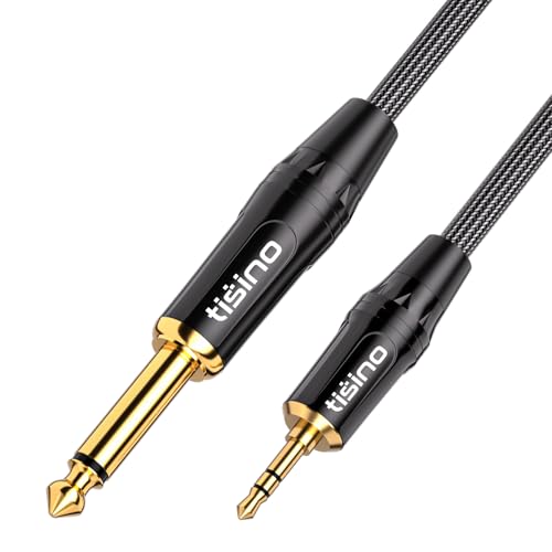 Tisino 1/4 to 1/8 Stereo Cable - 3.5mm TRS to 1/4 inch TS Mono Adapter - 3 feet - size: 3.3 feet