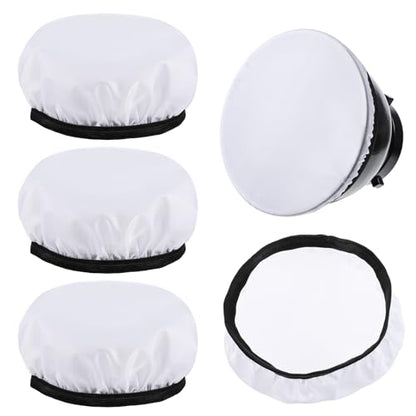 7"/18cm Light Diffuser, 4 PCS Diffuser Lamp Sock Soft Cover Soft White Diffusers Standard Cloth Diffusers Light Sock Softens the Light-Output, Lampshade Reflector Great for Studio Strobe Reflectors