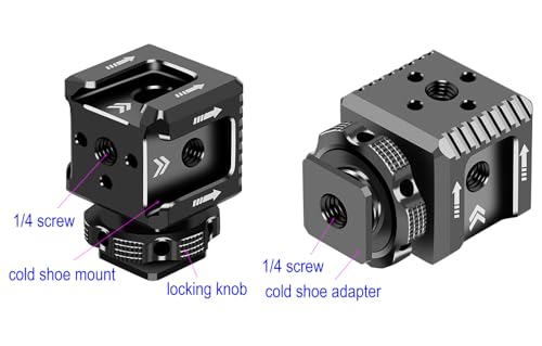Cold Shoe Mount Adapter,Cold Shoe Extension - Triple Shoe Mount Extender for Camera,Monitor,Flash Accessories, Bracket for Led Lights,Microphones,Audio Recorder,Video Camera,Cage Accessories