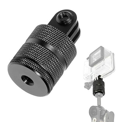 360 Degree Rotation Tripod Mount Adapter, Aluminum 1/4 inch 20 Camera Mount Compatible with GoPro 13/12 Black,Hero10/ 9/8/ 7/6/ 5/ Series,DJI, XiaoYi and Other Standard 1/4 Accessories - size: 360 degree rotating base