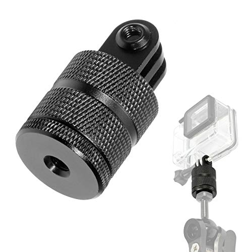 360 Degree Rotation Tripod Mount Adapter, Aluminum 1/4 inch 20 Camera Mount Compatible with GoPro 13/12 Black,Hero10/ 9/8/ 7/6/ 5/ Series,DJI, XiaoYi and Other Standard 1/4 Accessories - size: 360 degree rotating base