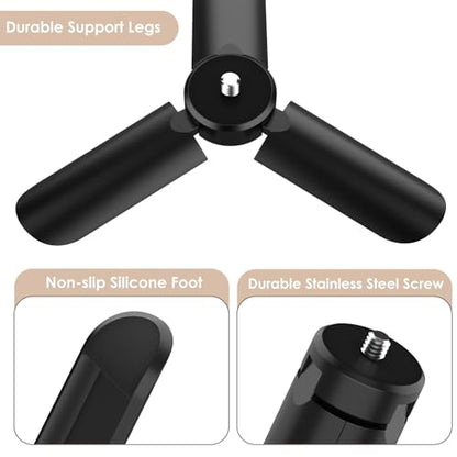 GeeRic Mini Tripod Compatible with DJI OSMO Pocket 4/3, Stable Portable Pocket Stand, Desk Small Handheld Selfie Stick with 1/4" Screw - color: Black