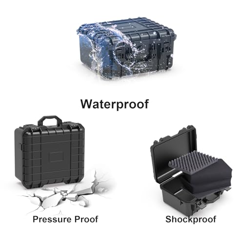Ant Mag Waterproof Hard Case with Pick & Pluck Foam - 14.8x12x7.2 inch Interior - Protective Storage and Travel Case for Camera, Drone, Equipment & Tools - style: 14.8*12*6.1in/17.7liter