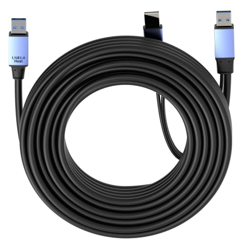OkyLink Active USB 3.0 Data Cable A to A, Male to Male 5Gbps, 32ft | 10M, 3.2 Gen 1, Comes with power cable and repeater, for long - distance data transfer - color: USB3.0(5Gbps), size: 32ft (10m)