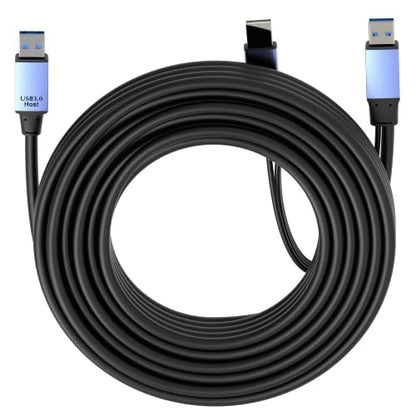 OkyLink Active USB 3.0 Data Cable A to A, Male to Male 5Gbps, 32ft | 10M, 3.2 Gen 1, Comes with power cable and repeater, for long - distance data transfer - color: USB3.0(5Gbps), size: 32ft (10m)
