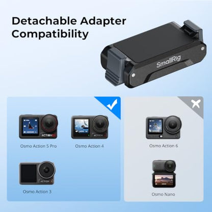 SmallRig Action Camera Selfie Stick Tripod, 7.8-21.6in Extendable, 360° Ball Head, Cold Shoe Mount, Detachable Adapter Only for DJI Action 5 Pro/4/3 (Not for Action 6), 1/4-20" Screw for Webcam - 5435 - style: for DJI action camera (5 Pro/4/3)