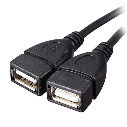 USB 2.0 Adapter, Dual USB Female Jack Y Splitter Charger Cable (2 Pack) for Laptop/Tablet/Smartphone Data Transmission/Charging