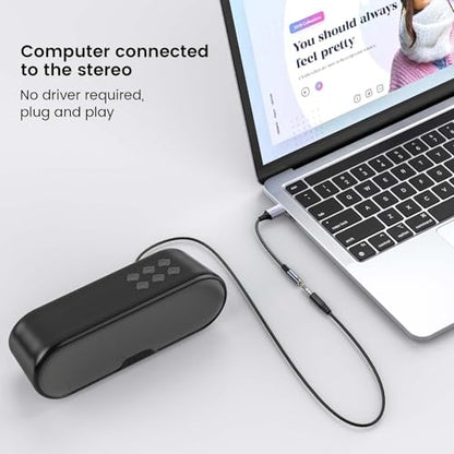 MOSWAG USB to 3.5mm Jack Audio Adapter 0.65Feet/20cm, External Sound Card Support Mic TRRS Headset with 3.5mm Aux Stereo Converter Compatible with Windows, PC, Laptop, Mac, Linux, Desktops, PS4 - color: Black, size: 1 pack