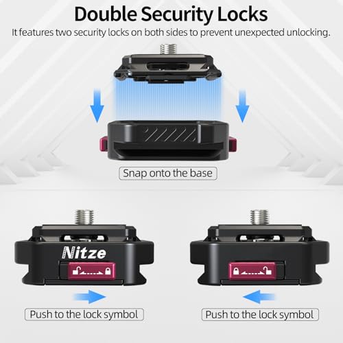 Nitze Quick Release Plate, Tripod Quick Release Mount, with Arca-Type Plate, Anti-Off Lock, Max Payload 10 kg / 22 lb - N51-A1