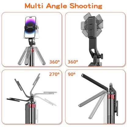 Monopod and Tripod Selfie Stick to Record Golf Swing - Etendable Cell Phone Tripod Stand with Wireless Remote and Phone Holder, Golf Training Aid - Compatible with All iPhone Android Phone