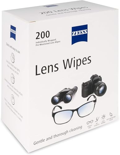 ZEISS Pre-Moistened Lens Cleaning Wipes, 200 Count - size: 200 Count (Pack of 1)