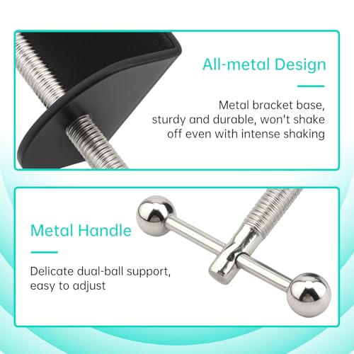 Heavy Duty Metal Desk Clamp,Upgrad C-Clamp Mount for Mic Boom Arm Desk Lamp | 12mm mounting hole. Rubber-lined jaws prevent wear.Fits max 58mm Desk. Quick knob adjustment. For mic arms/phone stands/lamps - color: Black