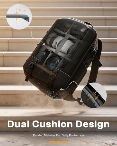 Camera Backpack, DSLR SLR Camera Bag for Photographers Compatible with Sony/Canon/Nikon/DJI Mavic Drone, Waterproof Rain Cover Photography Backpack, Tripod Holder Camera Case Fits 16 Inch Laptop