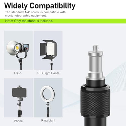2 Pack Desk Mount with 1/4" & 3/8" Screws, Ball Head, 17-41" Adjustable Aluminum Stand, for DSLR & Ring Light