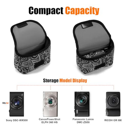 Cwatcun Neoprene Compact Camera Pouch - The Small Case & Travel Sleeve Bag for Digital Camera Ricoh/Canon/Sony & More - color: Camouflage