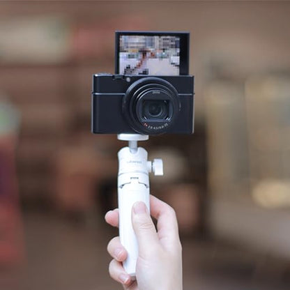 MT-08 Mini Tripod for Camera, 1/4" Mount Universal Portable Camera Tripod | Compatible with DJI OSMO 360/Pocket 3/Pocket 4 /4P/Luna/Insta360x5/iPhone/Sony/Xtra, Extendable Handheld Video Shooting Stand - color: White