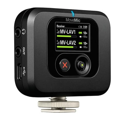Shure MoveMic Receiver - Cold Shoe Mountable Camera Receiver for MoveMic Lavalier Microphones, Compatible with Most DSLR Cameras and Computers, for Mobile Content Creators (MV-R-Z7) - style: Receiver Only