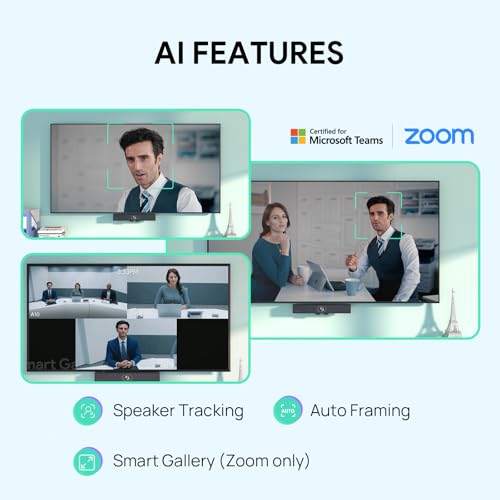 Yealink A10-020 All-in-One Video Conferencing System 4K Conference Room Camera Android Meeting Bar A10 with CTP18 Touch Panel for Small Rooms Certified by Microsoft Teams Room, Zoom Room - size: A10-020