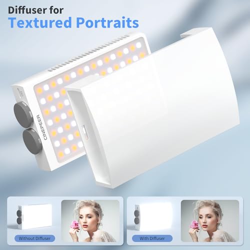 ZHIYUN CINEPEER CM25 25W LED Video Light, Pocket-Sized Mini Portable Photography Light on Camera, Dimmable 2700K-6200K, Built-in 2 * 2000mAh Rechargeable Batteries, PD Charging/Vlog/Photo