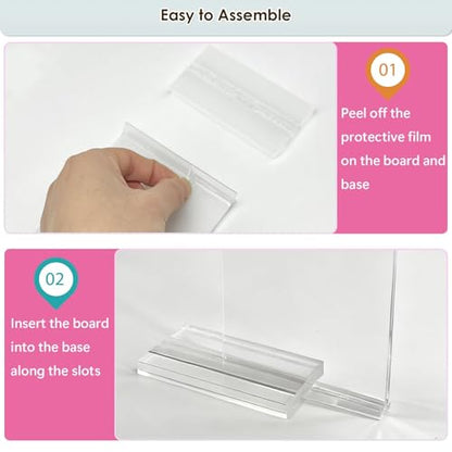 2PCS Removable Monitor Memo Board Sticky Note Holder for Computer Screen Clear Message Board for Office Desk Accessories Acrylic Monitor Side Panel for Home