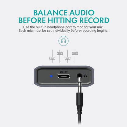 Movo USB Podcast Equipment Bundle for 2 – USB Interface with 2 UM700 Condenser Microphones – 4-Port Powered Hub for Streaming, Podcasting, Interviews (White) - style: with 2 Mics (White)