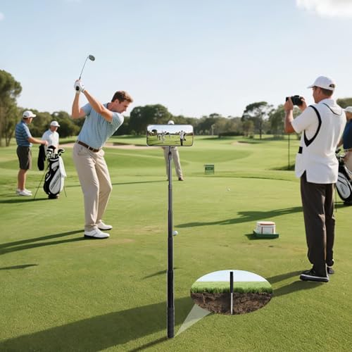 Ground Golf Monopod Phone Stand Holder with Spike Stake, 46" Extendable Selfie Stick & Universal 1/4" Screw - Record Stable Hands-Free Golf Swing Videos for magsafe and All Smartphones - style: Monopod