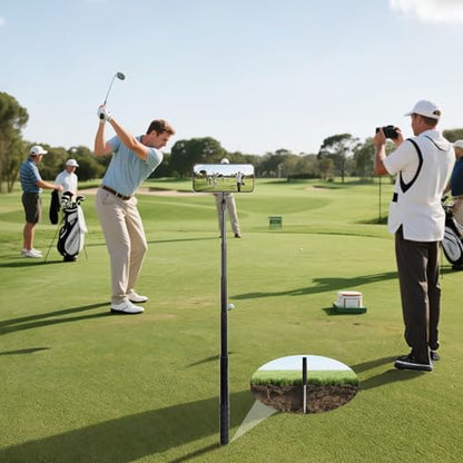 Ground Golf Monopod Phone Stand Holder with Spike Stake, 46" Extendable Selfie Stick & Universal 1/4" Screw - Record Stable Hands-Free Golf Swing Videos for magsafe and All Smartphones - style: Monopod