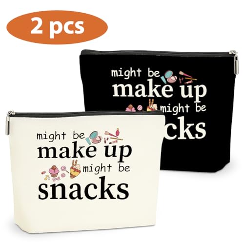 2 PCS Friend Gifts for Women Makeup Bag, Snack Bags, Funny Gifts Cosmetic Bags, Sister Birthday Christmas Graduation Friendship Gift for Daughter From Mom - might be makeup might be snacks - color: Multicolor 0081