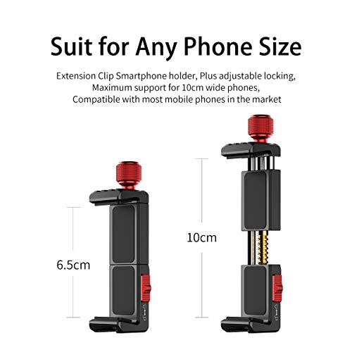 Cell Phone Tripod Mount, ULANZI ST-14 Smartphone Tripod Mount Adapter Aluminum with Cold Shoe, 360° Cell Phone Stand Holder Clamp for iPhone17 16 15 14 13 12 11 Max Pro iPhone X XR Xs 6 7 Plus