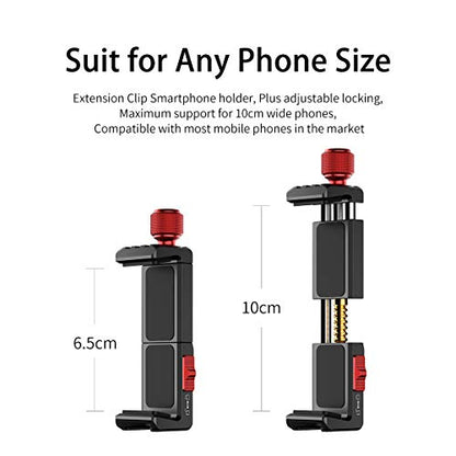 Cell Phone Tripod Mount, ULANZI ST-14 Smartphone Tripod Mount Adapter Aluminum with Cold Shoe, 360° Cell Phone Stand Holder Clamp for iPhone17 16 15 14 13 12 11 Max Pro iPhone X XR Xs 6 7 Plus