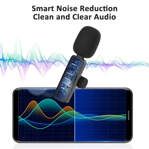 MAYBESTA Wireless Lavalier Lapel Microphone for iPhone Android Phone Laptop - Bluetooth Mini Mic with USB C Interface for YouTube Tiktok Video Recording Interview Podcast Vlog