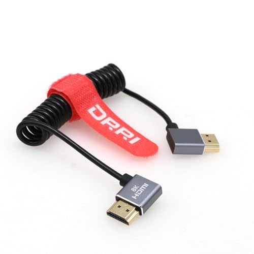 8K/60Hz 4K/120Hz 2.1 HDMI to HDMI Cable for Sony a7IV FX3 A7R-V Z-cam F6 Canon C100 C300 C500 to Portkeys SmallHD - color: Grey Coiled, size: Left HDMI-Right HDMI