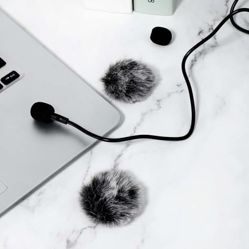 Microphone Cover Furry Windscreen & Foam Cover Set for Lavalier Lapel Microphone Microphone Cover Professional Lapel Headset Windscreen Foam Cover Set