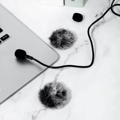 Microphone Cover Furry Windscreen & Foam Cover Set for Lavalier Lapel Microphone Microphone Cover Professional Lapel Headset Windscreen Foam Cover Set