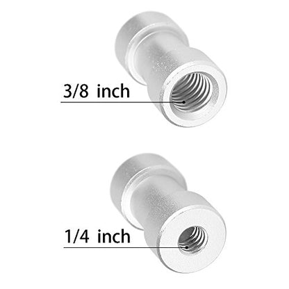 3 Pieces 1/4" 3/8" Tripod Screw Converter Adapter Flash Light Stand Connector Camera Spigot for DSLR Camera,Tripod,Shoulder Rig,Lighting Equipment,Camera Cage,LED Panel,GoPro