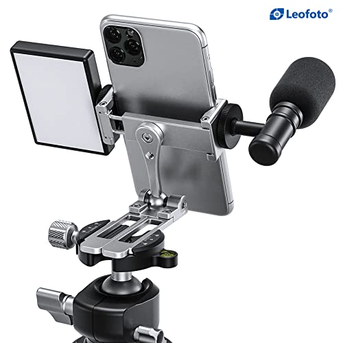 LEOFOTO PS-3 Multi-Functional Foldable Cellphone Stand with Arca-Compatible Dovetail and Cold Shoe Mount - color: W1-MEJT-KA9I
