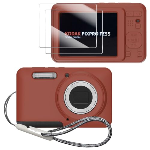 Case for KODAK PIXPRO FZ55 Case, Soft Silicone Sleeve for KODAK PIXPRO FZ55 - Anti-Scratch Slim Fit Lightweight Protective Cover - Brown - color: Brown