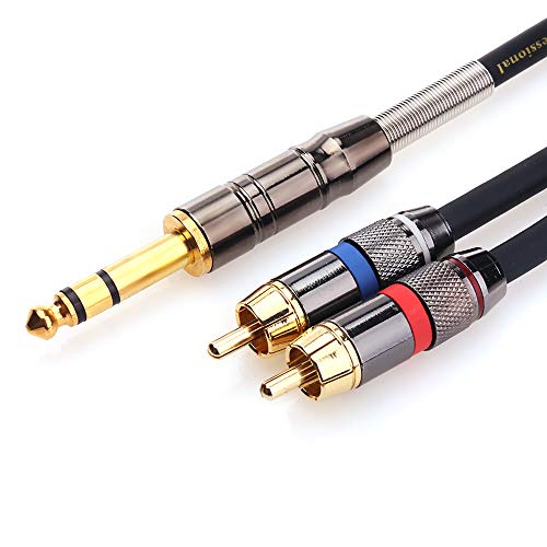 Tisino RCA to 1/4 Cable, Quarter inch TRS to RCA (1/4 Stereo to 2 RCA) Audio Y Splitter Cable Insert Cable - 10 feet/3 Meters - size: 10 feet