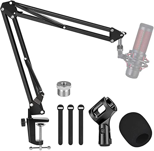 GLEAM Boom Arm Microphone Mic Stand for Blue Yeti HyperX QuadCast SoloCast Snowball Fifine Shure SM7B and other Mic, Medium
