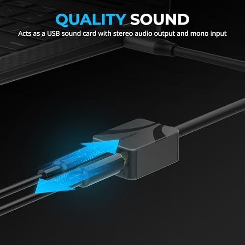 SABRENT USB to 3.5mm Jack Audio Adapter, USB to Headphone Jack Adapter Sound Card, Upgrade to 24-Bit 96Khz for a deep Sound Quality (AU-UCMA) - style: USB-C
