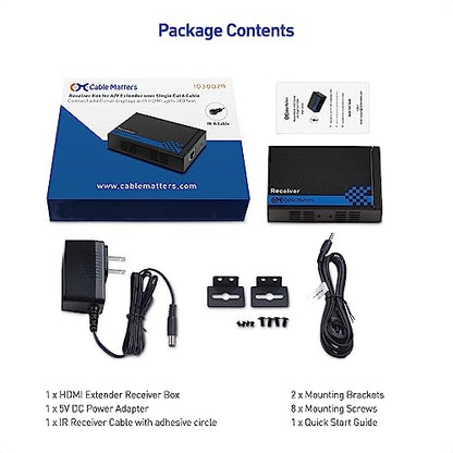 Cable Matters Receiver Box for Wall Mount HDMI Extender with TCP/IP - Up to 300 Feet, 1080P, 1-to-Many Setup (Model: 103002R), Compatible with Model: 103002 - style: Additional Receiver