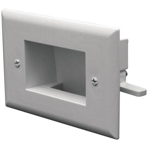 DATA COMM Electronics 50-3332-WH-KIT Flat Panel Cable Organizer Kit, Wall Plate Cable Pass Through, Conceals Low Voltage Wires Behind Mounted TV, Home Theater, Cord Hider Management, White - style: White - Bullnose Plate / 1-Pack