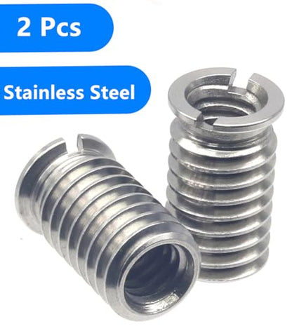 Stainless Steel 1/4"-20 Female to 3/8"-16 Male Convert Screw Adapter (2pcs, 16.5mm) - color: 2pcs, size: 16.5mm
