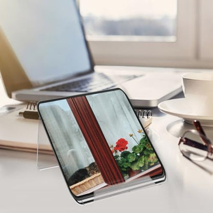 POPETPOP Acrylic Phone Stand for Desk Telephone Stand for Desk and Office Phone Organizer Transparent Desktop Holder for Landline Cellphones Space Saving Riser 7.48 X 5.51 X 3.93 in