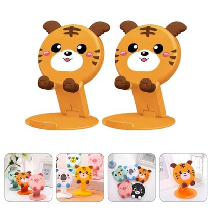 Lurrose Adjustable Folding Phone Stand 2-Pack - Compact Desktop Phone Holder with Silicone Grip for Stable Support Ideal for Home Office and Live Streaming