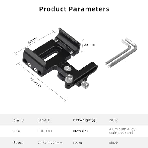 FANAUE SSD Mount Bracket SSD Holder with Cold Shoe Cable Clamp, 1.5"-2.1" for Samsung T5 T7 SSD SanDisk Compatible with BMPCC 4K /6K /6K Pro Camera Cage