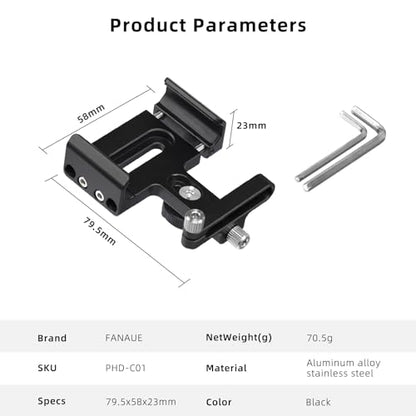 FANAUE SSD Mount Bracket SSD Holder with Cold Shoe Cable Clamp, 1.5"-2.1" for Samsung T5 T7 SSD SanDisk Compatible with BMPCC 4K /6K /6K Pro Camera Cage